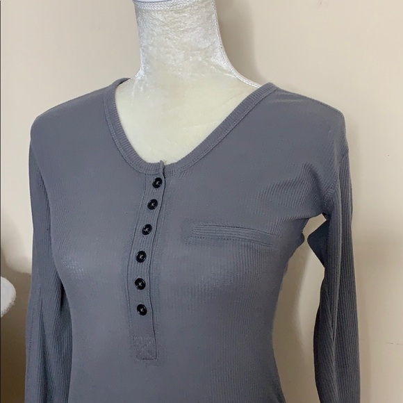 t by alexander wang • long sleeve henley tee - Picture 4 of 8